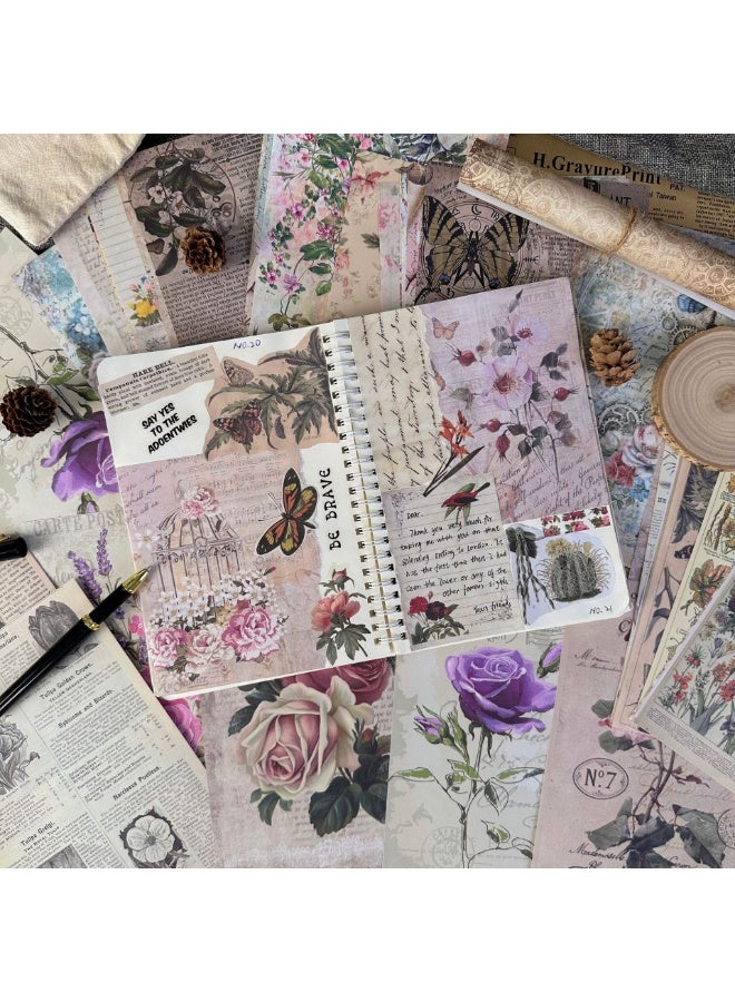 Mordely 30 PCS Vintage Postcard Set, Post Cards for Mailing 4x6 Retro Style Cottagecore Botanical Ephemera Aesthetic Postcards Pack for Adults Collage Collection DIY Cardstock Paper - Image 4